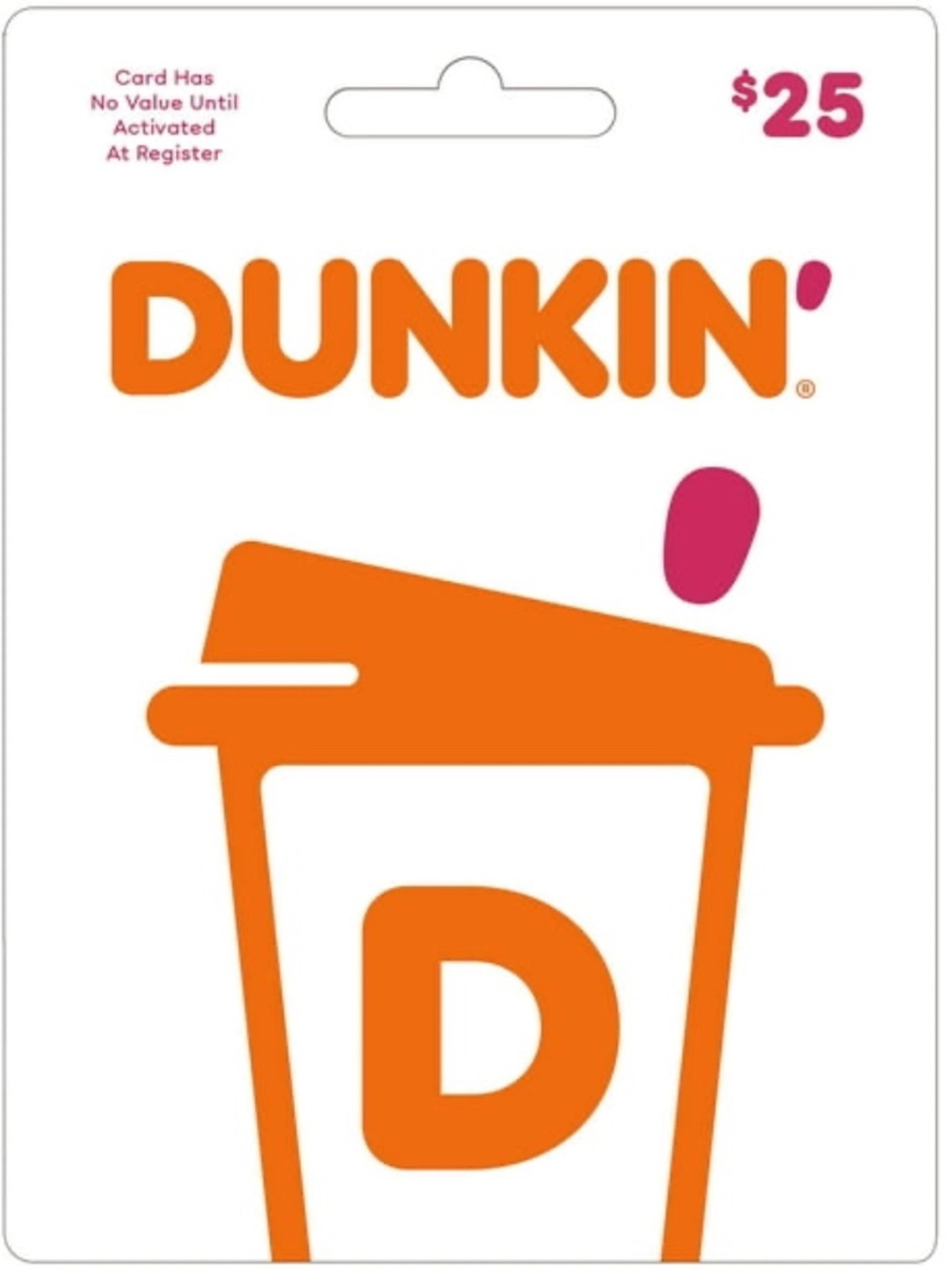 Dunkin Donuts Coffee Gift Card with 25 dollars Still Sealed for Gifting
